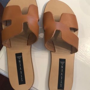 Steve Madden Greece Cognac Leather sandals